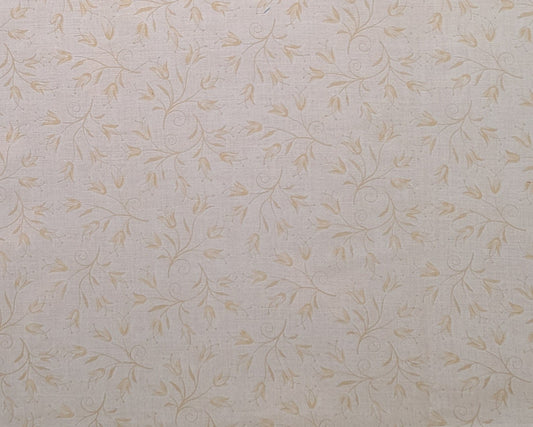 P&B Textiles 2003 - Pale Gold Textured Background Fabric / Tone-on-Tone Flower Vine Print