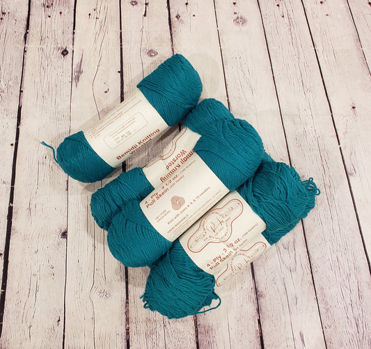 YARN - Vintage - Bemidji Knitting Worsted - Teal DL491399 - 6 SKEINS