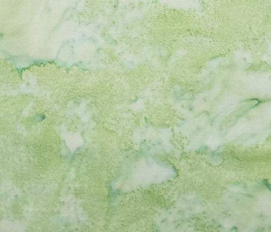 BATIK - Pale Yellow Green Fabric with Medium Green Accents