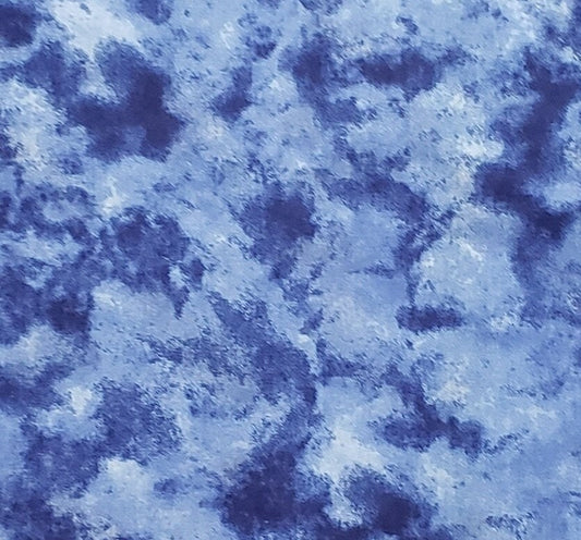 1998 Blank Textiles - Blue "Marbled" Fabric