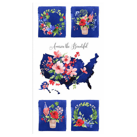 America The Beautiful by Heatherlee Chan for Clothworks - 24" x 44" Panel