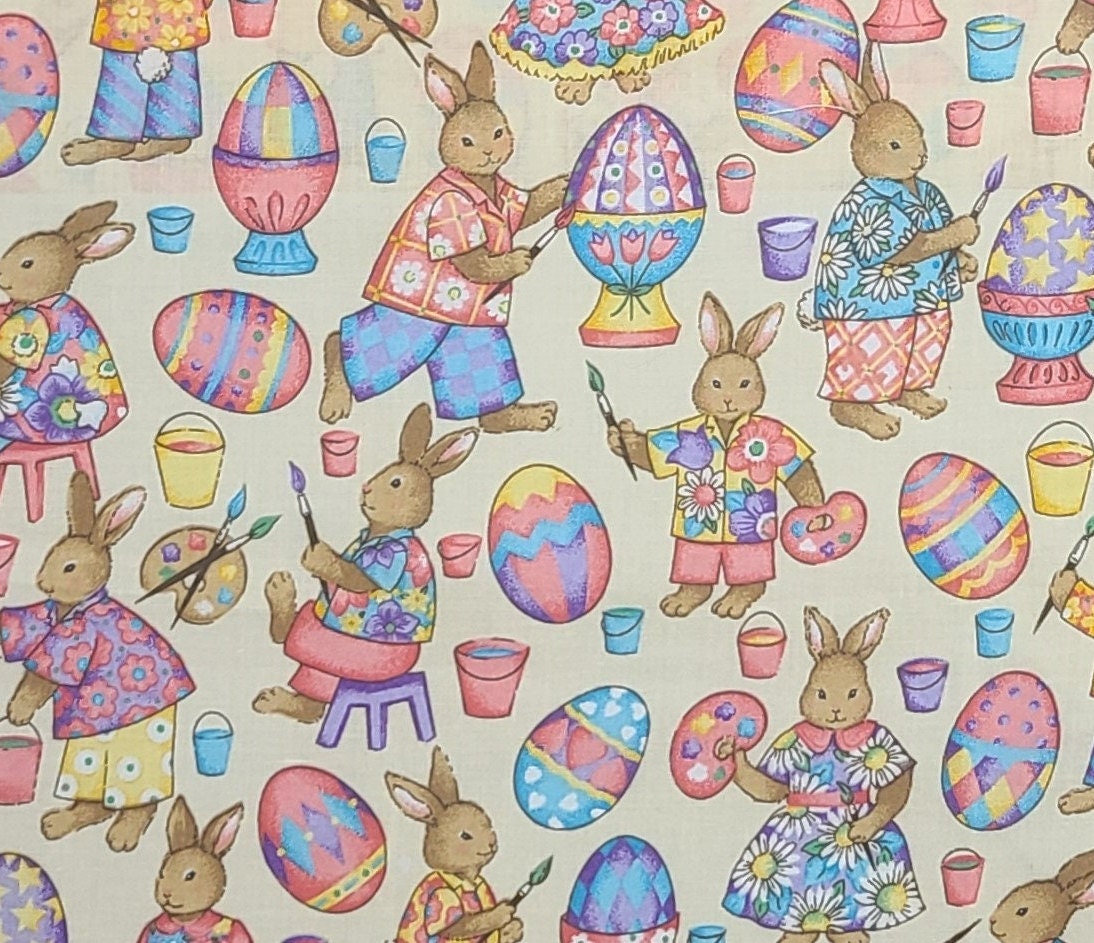 Easter Bunny Digital Cotton Print Fabric – Remnant House Fabric