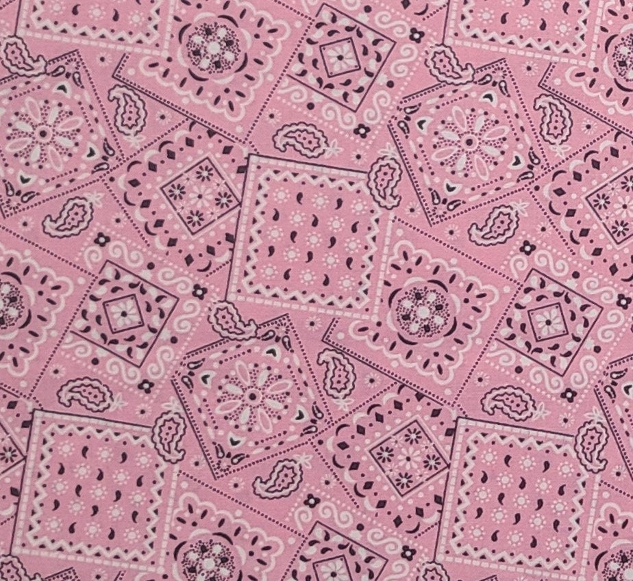 Magenta pink bandana pattern printed craft or adhesive vinyl sheet
