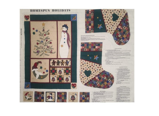 PROJECT - Cranston Collections Cranston Printworks Company - Homespun Holidays - Contains Panel, Stocking and Ornament