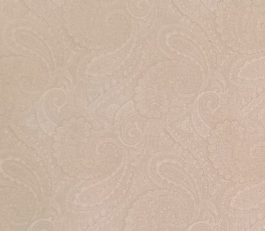 Complimentary 108 Backing Betty Wang Licensed to WP - White and Gold Paisley Print Fabric - 108" WIDE