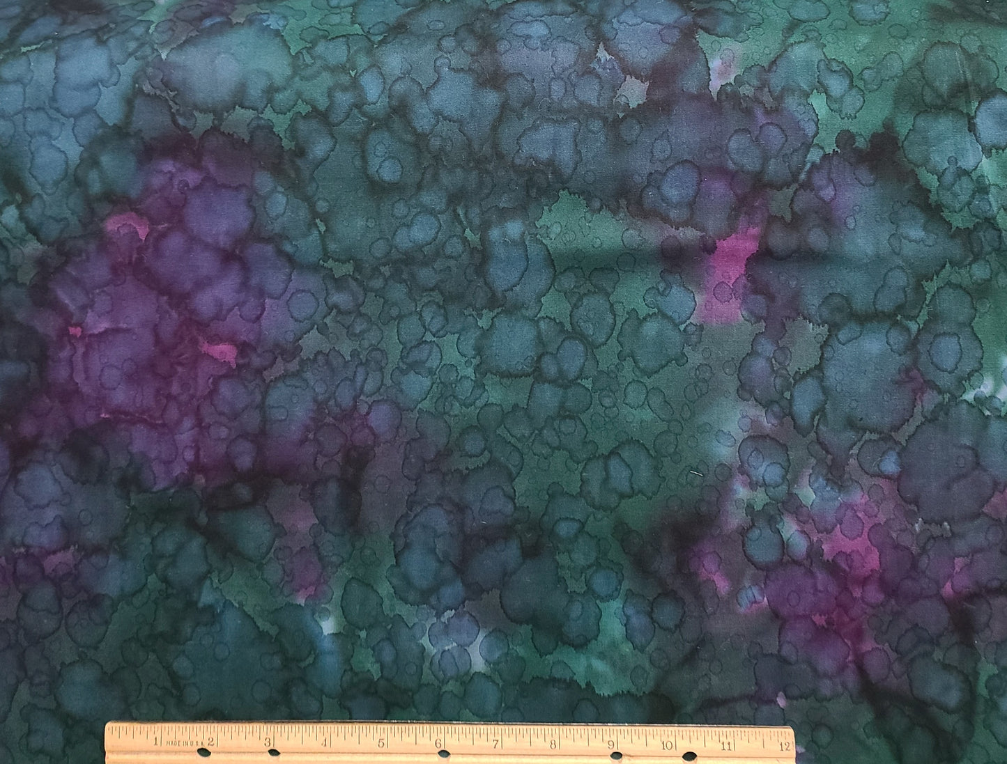 BATIK - White, Navy, Dark Green, Purple Watermark Fabric