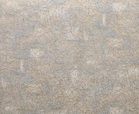 Essentials by Hoffman International Fabrics - Mushroom, Tan, Cream, Blue Tonal Fabric / Brown "Crackle" Print