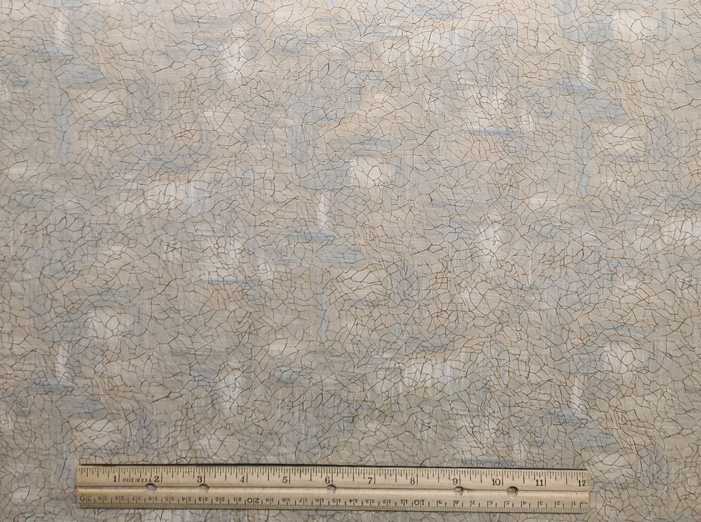 Essentials by Hoffman International Fabrics - Mushroom, Tan, Cream, Blue Tonal Fabric / Brown "Crackle" Print