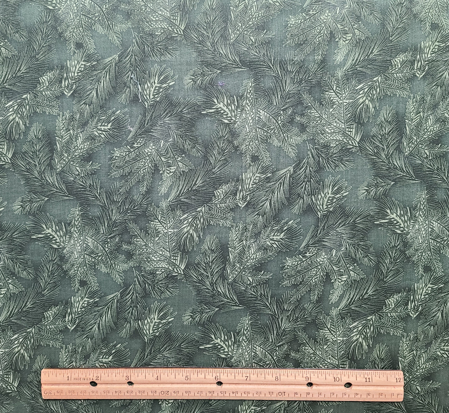 EOB - Evergreen by Hoffman International Fabrics - Evergreen Tonal Fabric / Evergreen Bough Tone-on-Tone Print