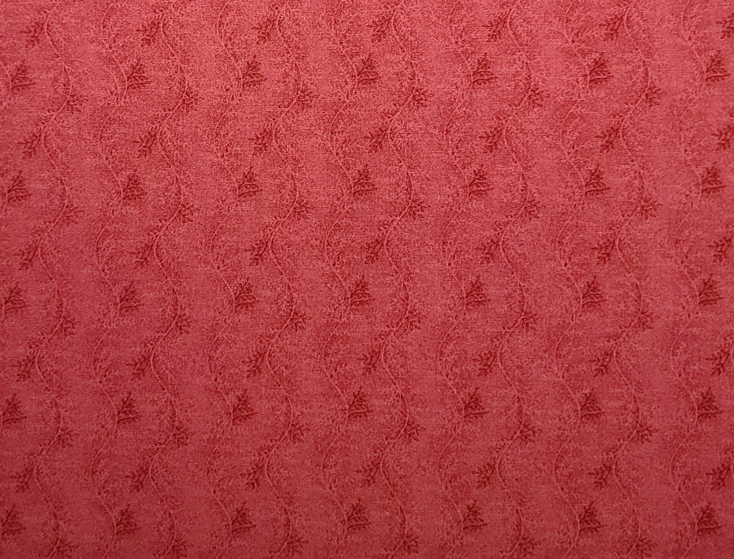 EOB - Designs by Kona Bay Fabrics - Dark Rose Tone-on-Tone Flower and Vine Vertical Stripe (Parallel to Selvage) Fabric