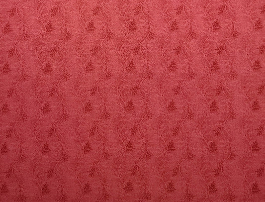 EOB - Designs by Kona Bay Fabrics - Dark Rose Tone-on-Tone Flower and Vine Vertical Stripe (Parallel to Selvage) Fabric