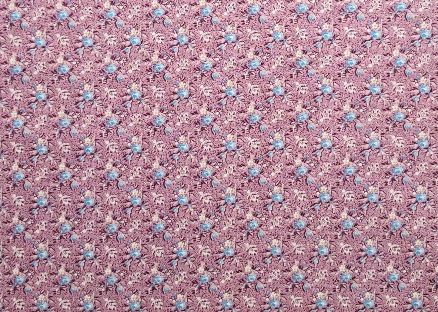 EOB - General Fabrics Company - Pink Fabric / Maroon, Light Blue, White Flower Print