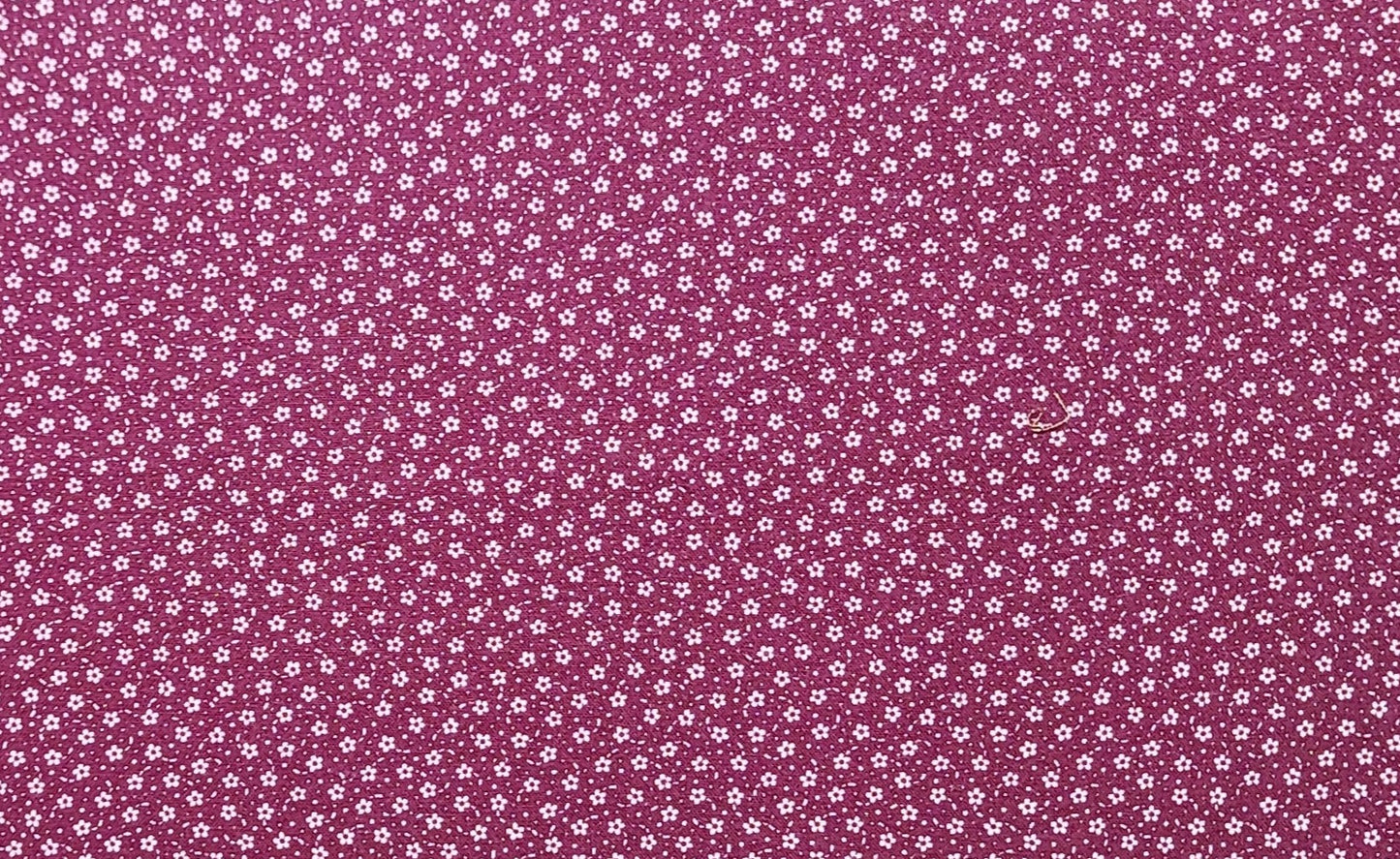 EOB - Cranston Printworks the Cloth Company - Wine Colored Fabric / White Flower Print