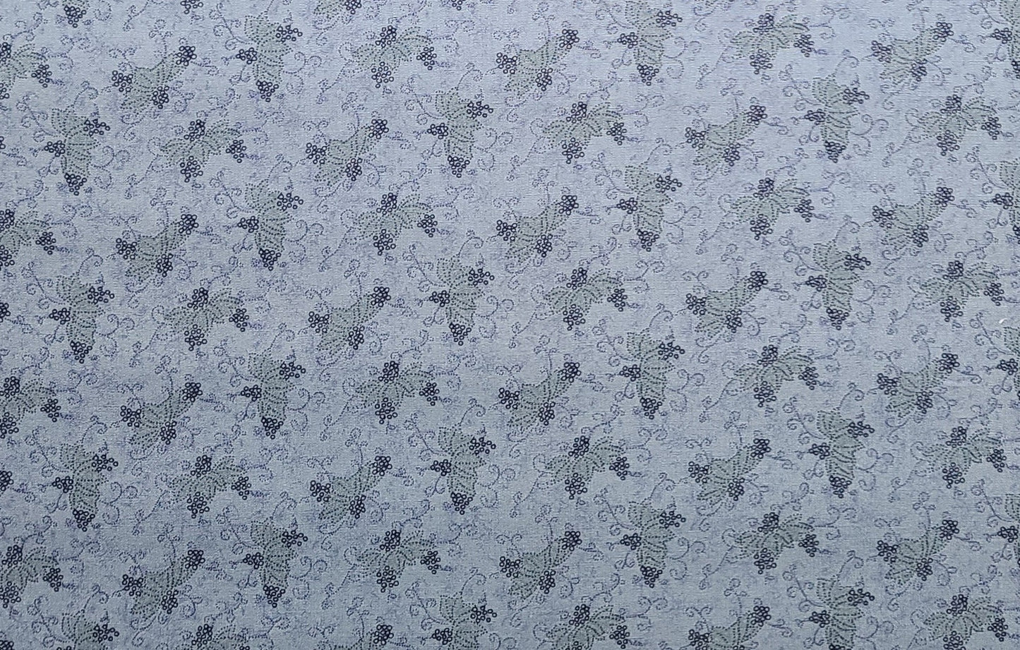 EOB - Designs by Kona Bay Fabrics - Medium Blue Fabric / Dark Blue Berry and Flower Print