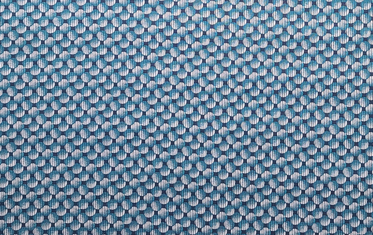 EOB - Cranston Printworks - Dark Blue Fabric / Bright Aqua, Gray Circle / Dark Blue Vertical Stripe (Parallel to Selvage) Fabric