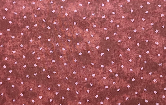 EOB - Burgundy Tonal Fabric / Pink Star Print