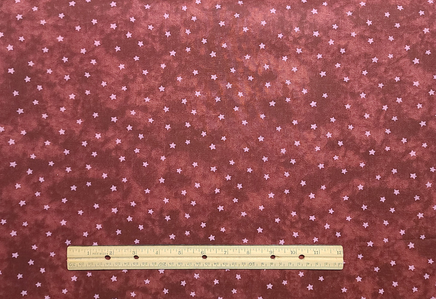 EOB - Burgundy Tonal Fabric / Pink Star Print