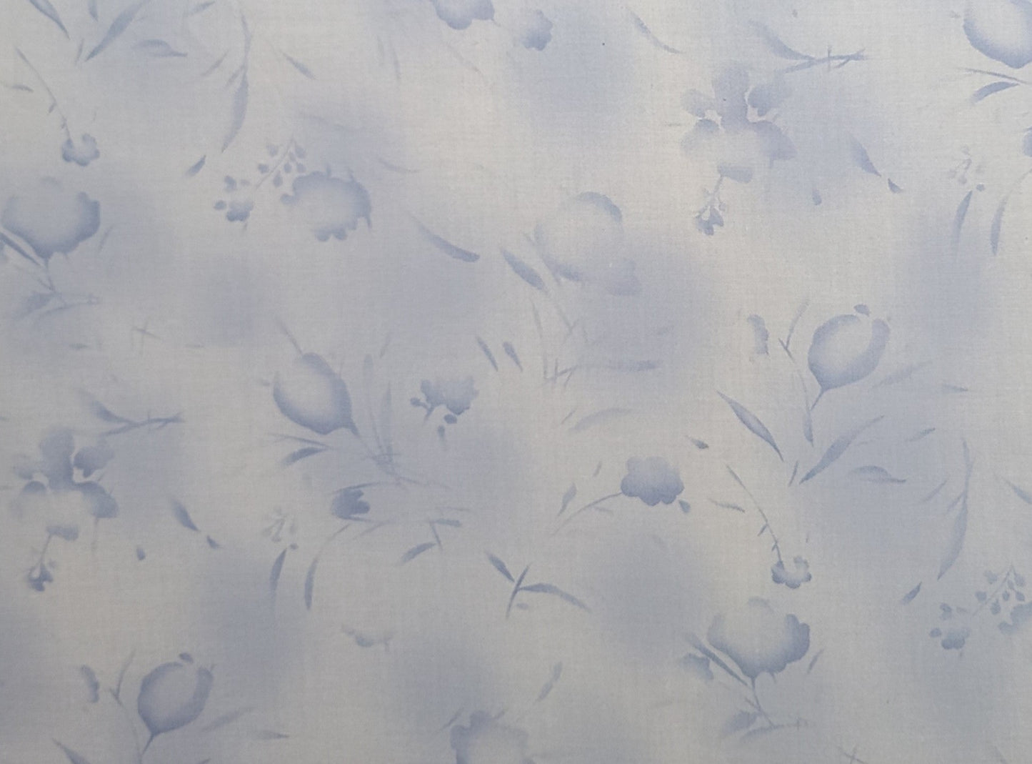 EOB - Diane Phelan Watercolors for Maywood Studio EESCO - Pale and Light Periwinkle Blue Flower Patterned Fabric