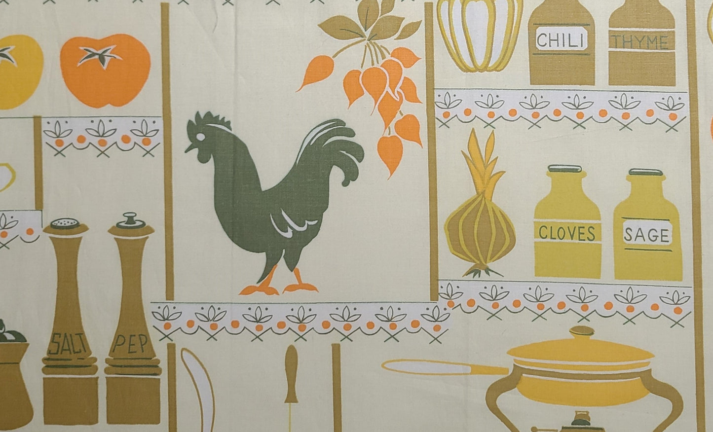 EOB - Everglaze - Soft Yellow Fabric / Mid-Century Modern Kitchen Print