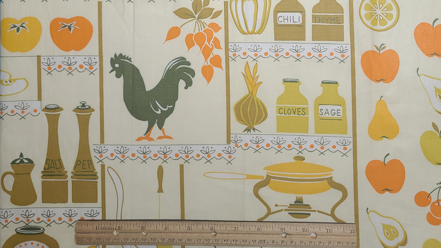 EOB - Everglaze - Soft Yellow Fabric / Mid-Century Modern Kitchen Print