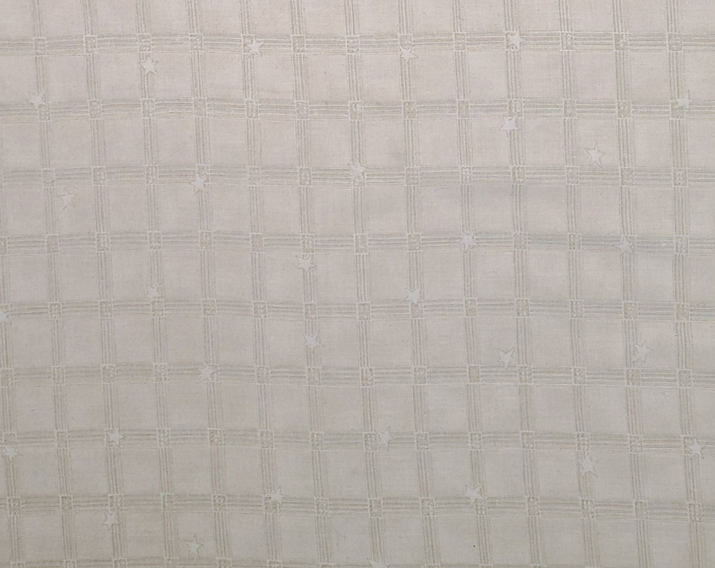 EOB - Cream Fabric / Light Taupe Plaid / White Stars