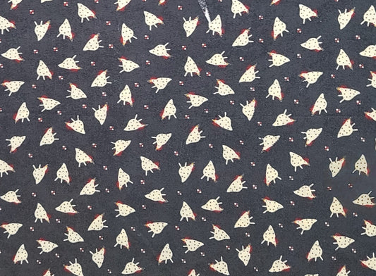 EOB - Mumms the Word by Debbie Mumm for SSI - Black Tonal Fabric / Red, White Chicken Print