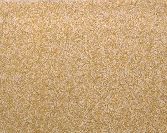 EOB - Roberts Floral Garden by RJR Fabric 2003 - Gold Tonal Leaf Print Fabric