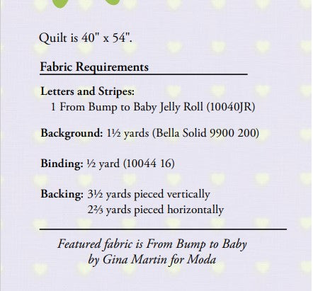 FREE PATTERN - From Bump to Baby by Gina Martin for Moda