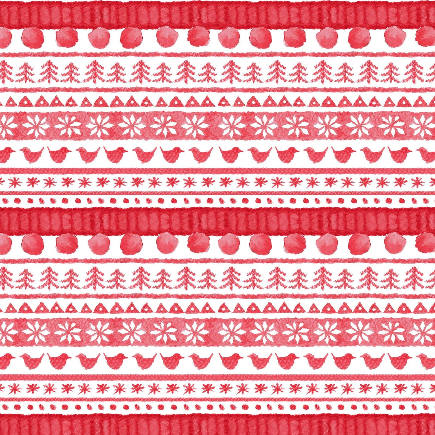 Warm Wishes by Hannah Dale of Rendale Designs for Maywood Studio - Sweater Stripe Fabric - Red