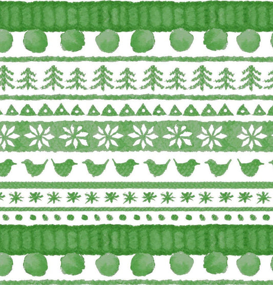 Warm Wishes by Hannah Dale of Rendale Designs for Maywood Studio - Sweater Stripe Fabric - Green