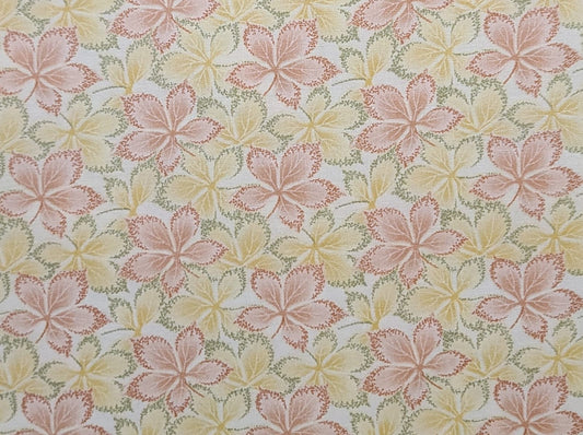 EOB - Sweet Bed of Roses #2789 by Ro Gregg for Northcott Quest for a Cure - Soft White Fabric / Pink, Gold, Green Flower Print