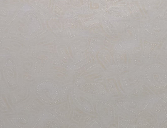 Timeless Treasures Fabrics Patt#WEST-C9050 - Pale Yellow Fabric / Tone-on-Tone Abstract Flower and Pin Dot Print