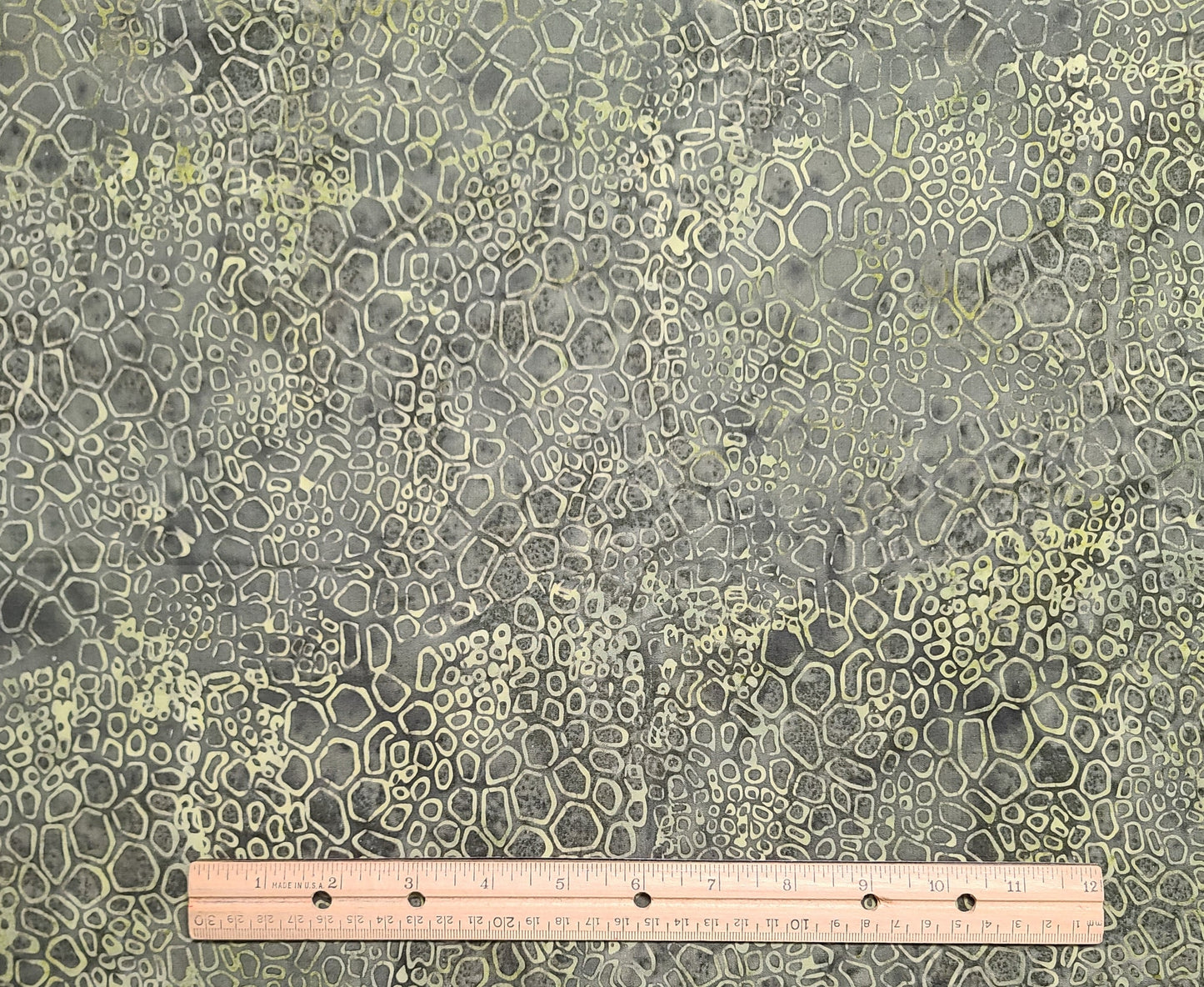 BATIK - Gray and Pale Green Tonal Fabric / Pale Green "Cobblestone" Pattern