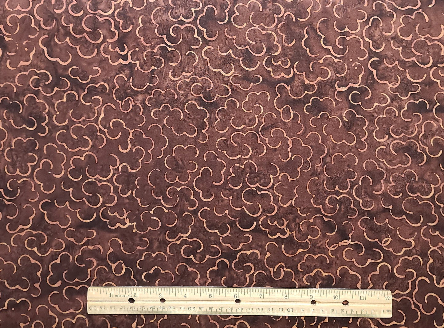 BATIK - Wine Colored Tonal Patterned Fabric