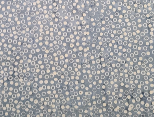 BATIK - Blue/Gray Tonal Patterned Fabric / White Circle and Dot Tjap