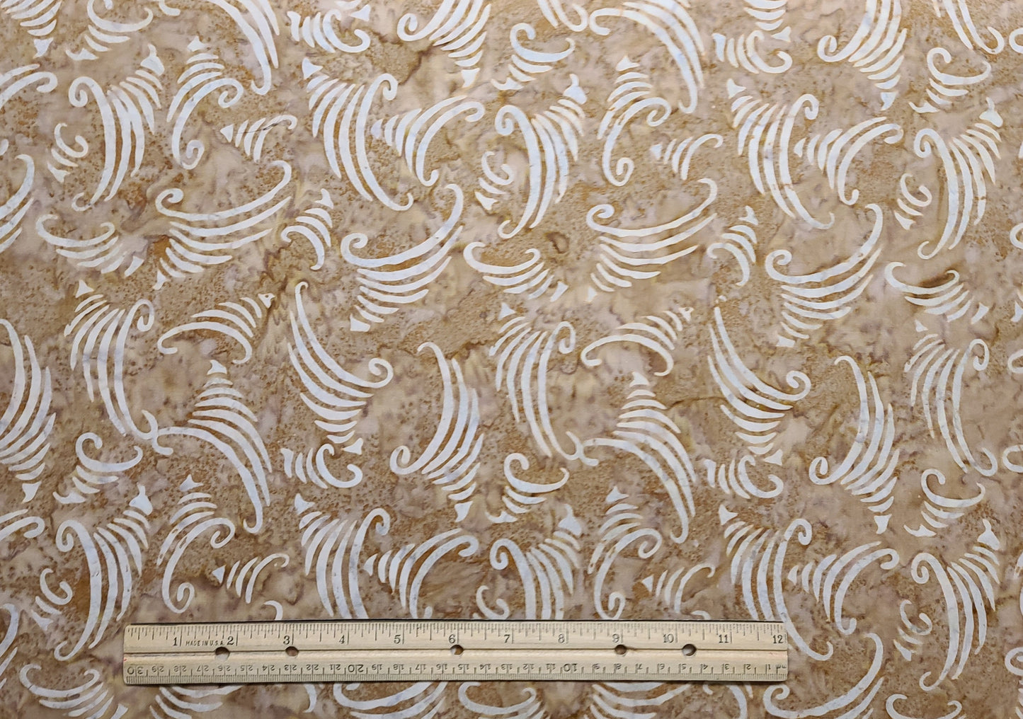 BATIK - Light Brown Tonal Fabric / White and Gray Tonal Tjap