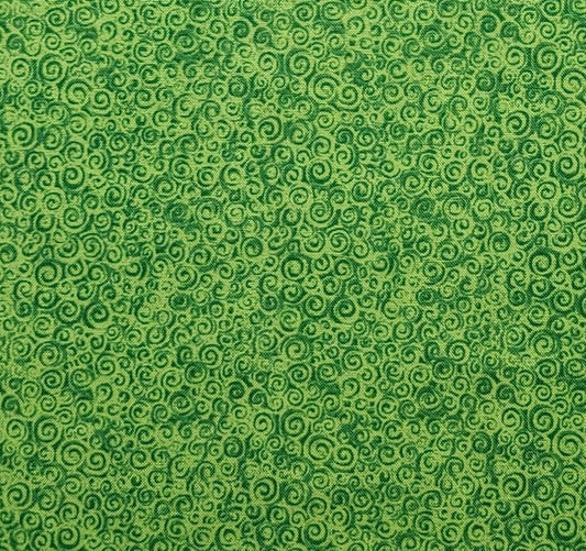 LE Printemps by Adrienne Yorinks for Timeless Treasures Fabrics Inc Patt #ADRIA-C4255 - Bright Green Fabric / Small Green Swirl Print