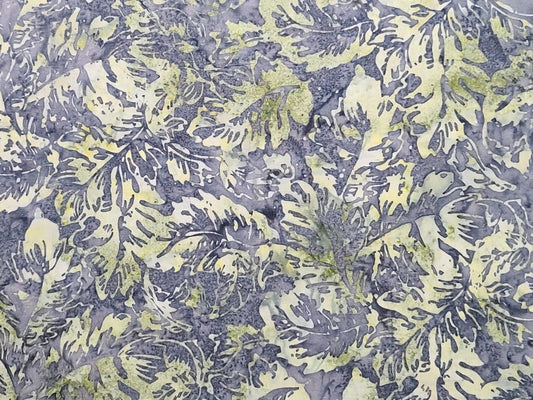 BATIK - Gray Tonal Fabric / Pale Green Tonal Leaf Tjap