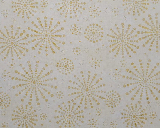 BATIK - Cream Fabric / Gold Flower Tjap