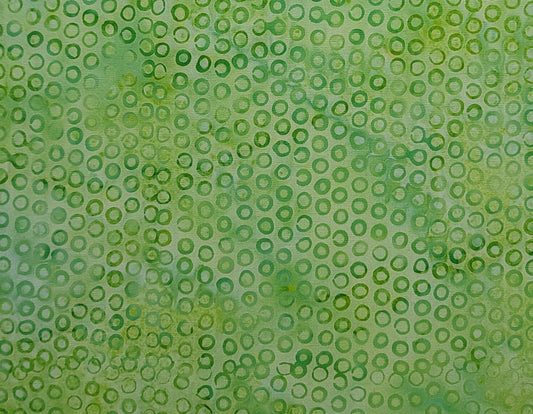 BATIK - Bright Green, Pale Green, Blue/Green, Chartreuse Patterned Tonal Fabric / Bubble Tjap