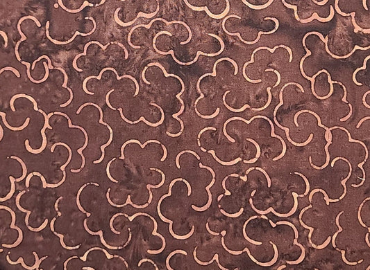 BATIK - Wine Colored Tonal Patterned Fabric