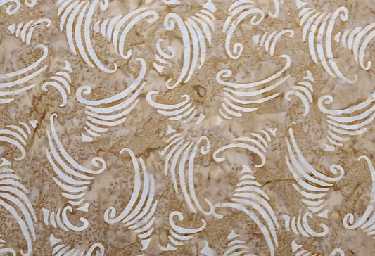 BATIK - Light Brown Tonal Fabric / White and Gray Tonal Tjap