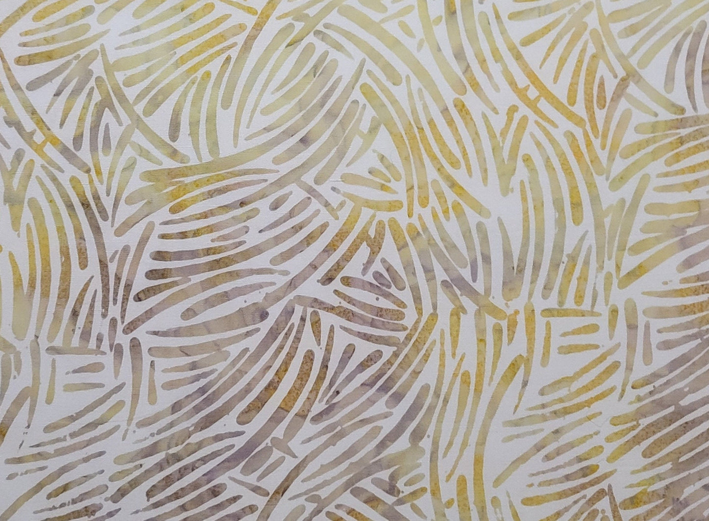 BATIK - White Fabric / Gold, Pale Yellow, Beige Pattern