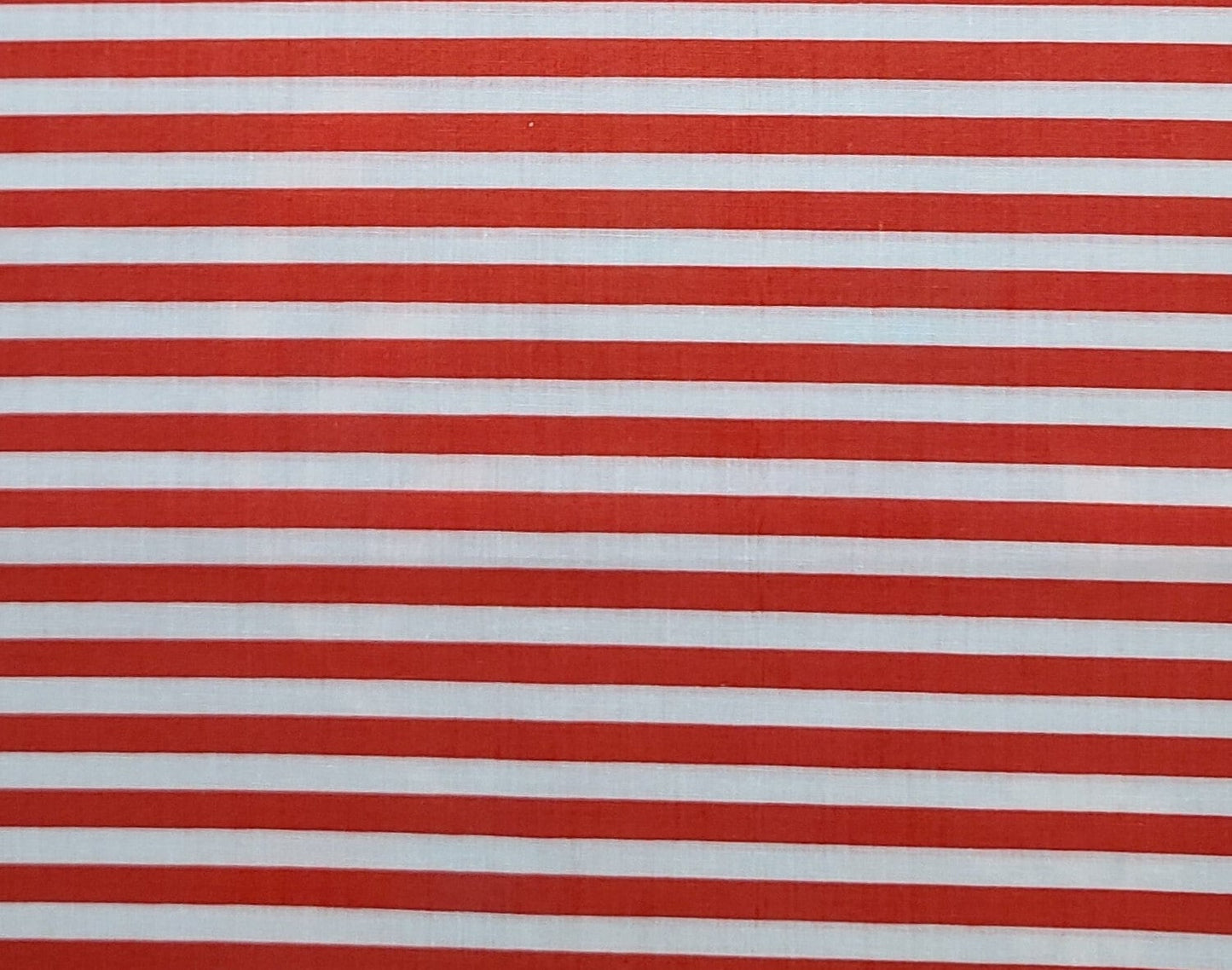 RTC Fabrics - Red and White Horizontal Stripe (Selvage to Selvage) Fabric - Stripes are Appr 1/4" Wide)