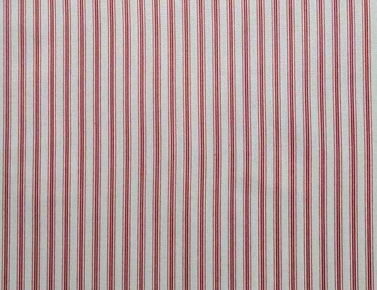 Winter Wonderland by Bunny Hill Designs for Moda Pattern 2877 - White Fabric / Red Vertical (Parallel to Selvage) Ticking Stripe