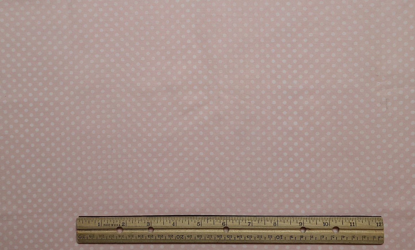 JoAnn Fabrics - Pale Pink Fabric / White Polka Dot Print