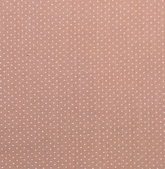 EOB - Coral Fabric / White Micro Dot Print - Selvage to Selvage Print