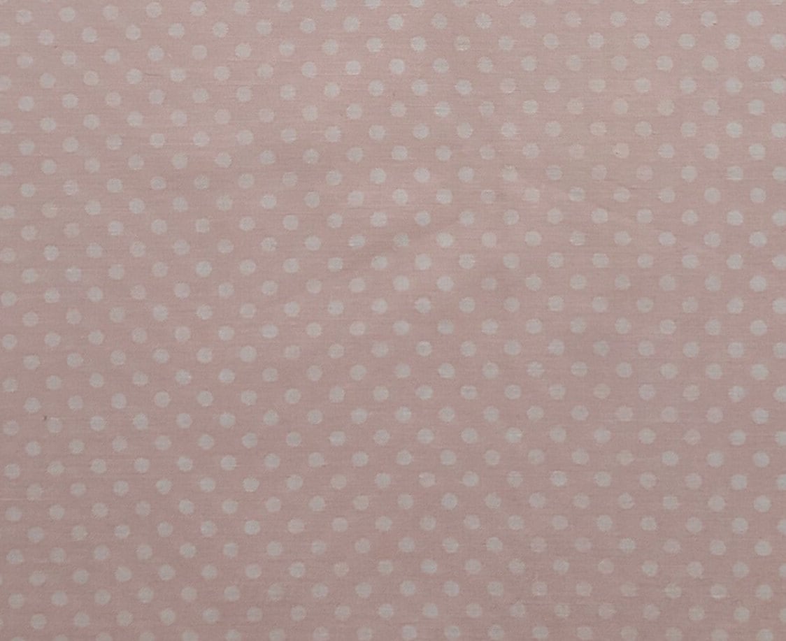 JoAnn Fabrics - Pale Pink Fabric / White Polka Dot Print