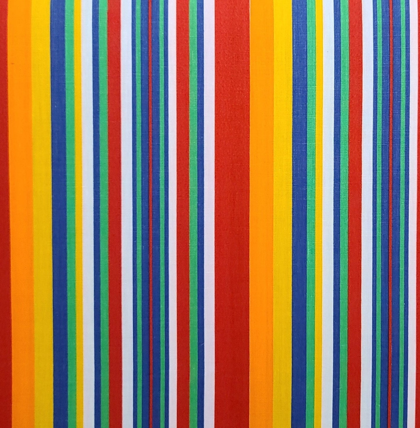 Vertical Stripe (Parallel to Selvage) Fabric - Red, Orange, Blue, Green, Yellow - Selvage to Selvage Print