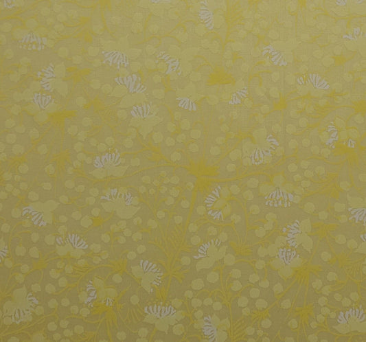 Elvera by Martha Kay West Handprint Fabrics Inc - Yellow Fabric / Yellow and White Flower Print